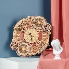 Robotime ROKR Time Art Zodiac Wall Clock 3D Wooden Puzzle Games Model Building Kits Toys For Children Kids - Image 2