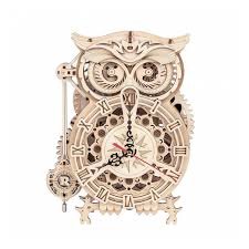 Robotime Rokr Creative DIY Toys 3D Owl Wooden Clock Building Block Kits For Children Christmas Gifts Home Decoration LK5 - Image 3