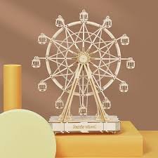Robotime DIY Wooden Rotatable Ferris Wheel Model With Playing Music Toys For Children Birthday TGN01 - Image 2